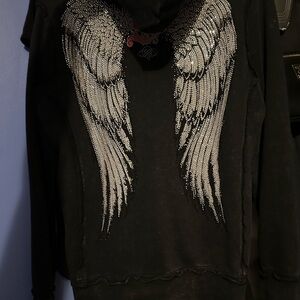 Sinful women’s affliction black jacket with rhinestones